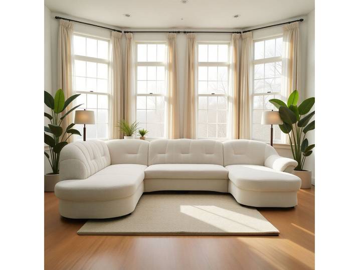 DOMO collection Wohnlandschaft FLORES 293x180x86 cm, hochwertig, komfortabel, U-Form, 3 Teile, wahlw. mit Bettfunktion, wahlw. mit Federkern, Unser Dauertiefpreis