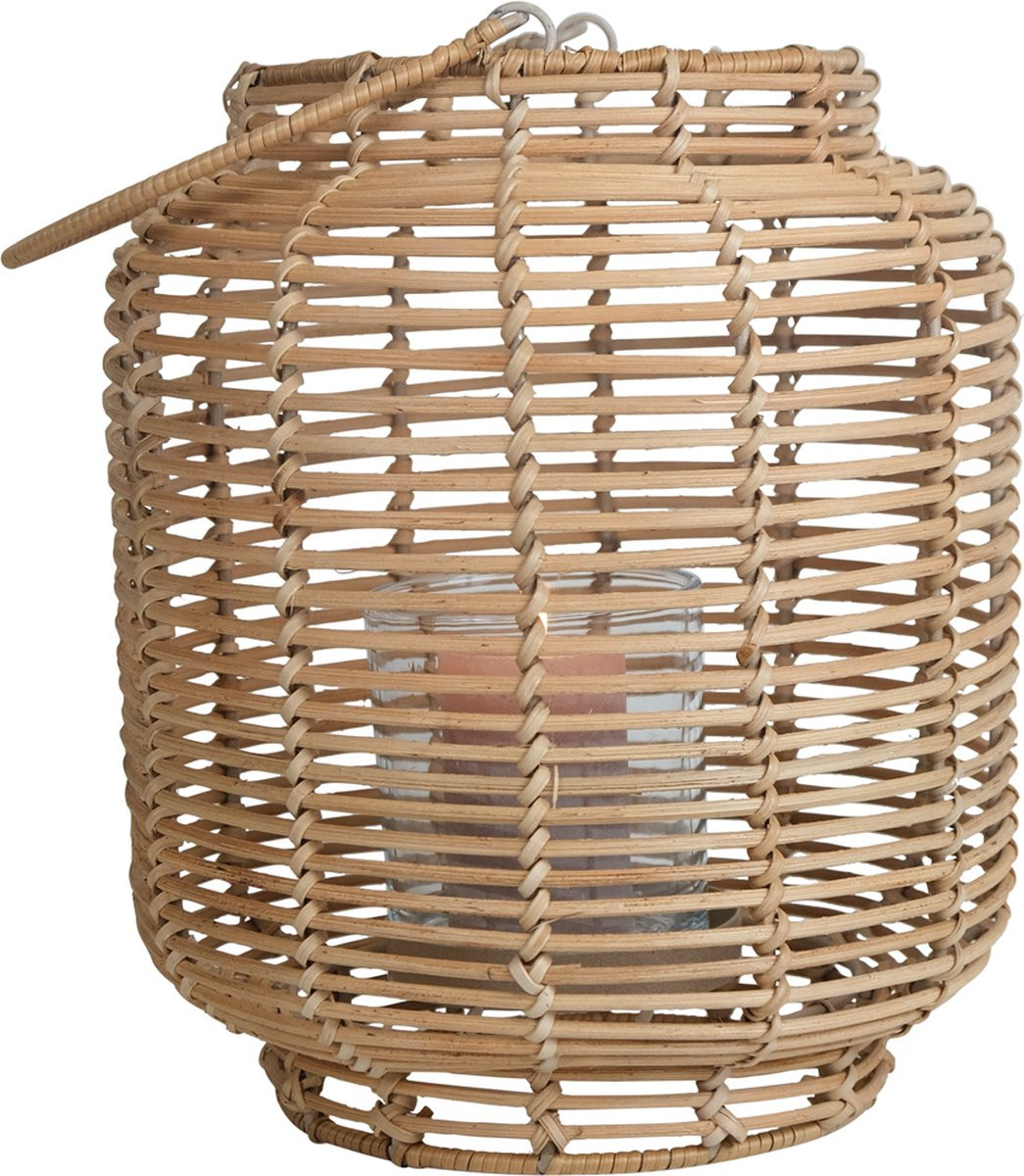 Mars & More Rotan Windlicht voor Kaarsen, Hoogte: 52 cm