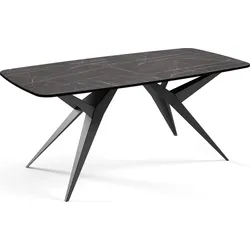 ESSTISCH Trax ausziehbar rechteckig oval, Marmor Schwarz 160-240/90/76