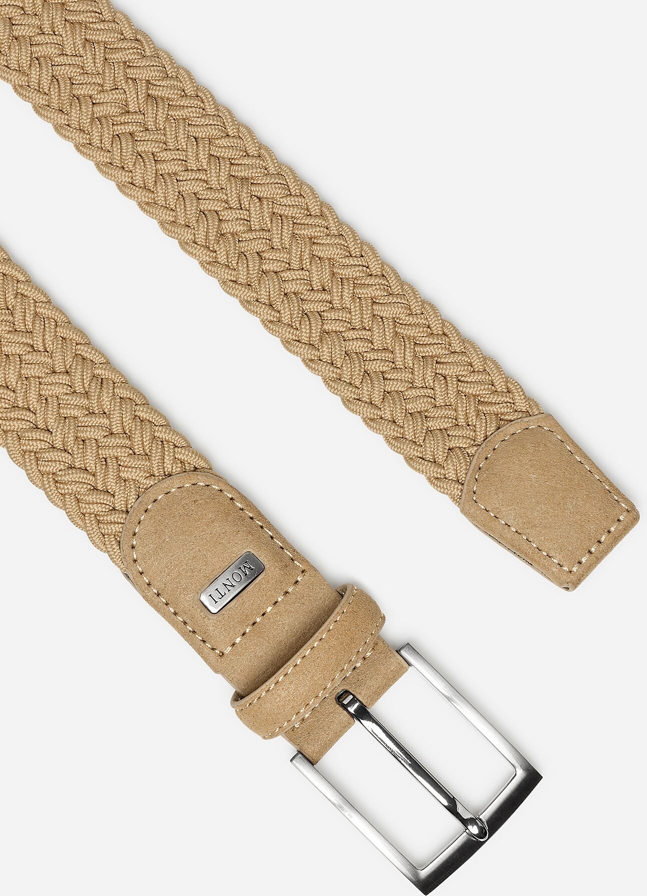 Flechtgürtel MONTI "HAVANNA", Herren, Gr. 115, beige, Materialmix, Gürtel Flechtgürtel, Flechtgürtel beige 115