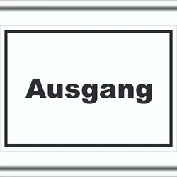 HB-Druck Ausgang Schild mit Text Exit Schluss waagerecht A6 (105x148mm)