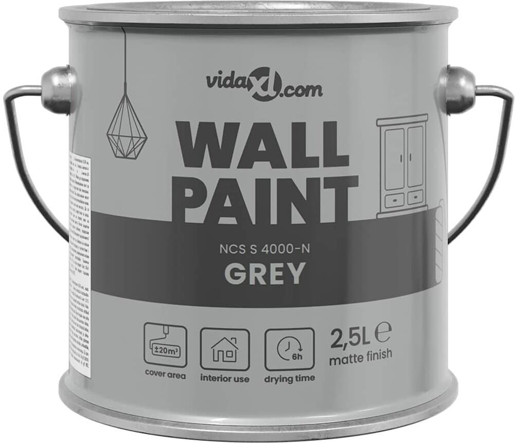 vidaXL Peinture murale Gris 2,5 L Wall Print