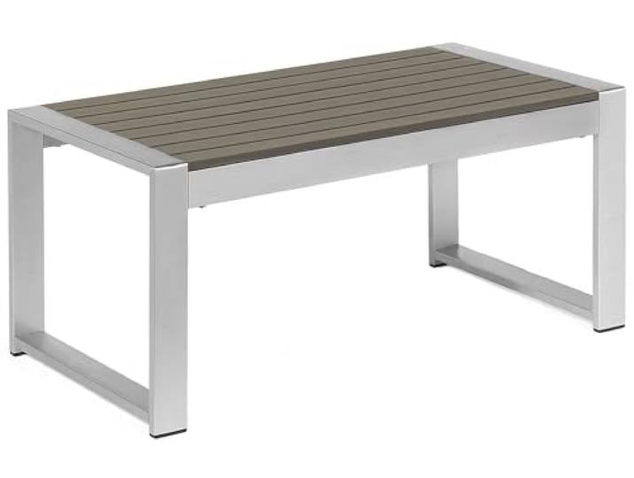 Beliani Praktischer Couchtisch Aluminium 90 x 50 cm Dunkelgrau Salerno