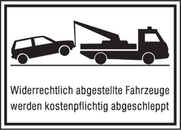 SafetyMarking Parkverbotsschild Alu B400xH250 mm Unberechtigt abgestellte Fahrzeuge w. ; wolk (11.5174)
