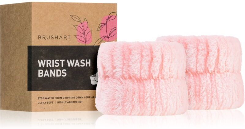 BrushArt Home Salon Wrist wash bands bracelets empêchant l’eau de couler le long des bras lors du lavage du visage Pink 2 pcs