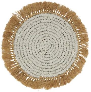 Saro Lifestyle "Raffia Design Round Placemats (Set of 4) - 15""x15"""