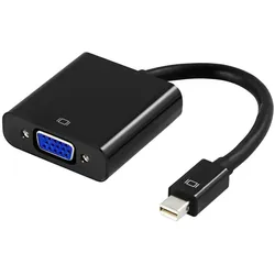 Deltaco DP-VGA3 Videokabel-Adapter 0,2 m mini DisplayPort VGA Schwarz, Video Adapter, Schwarz