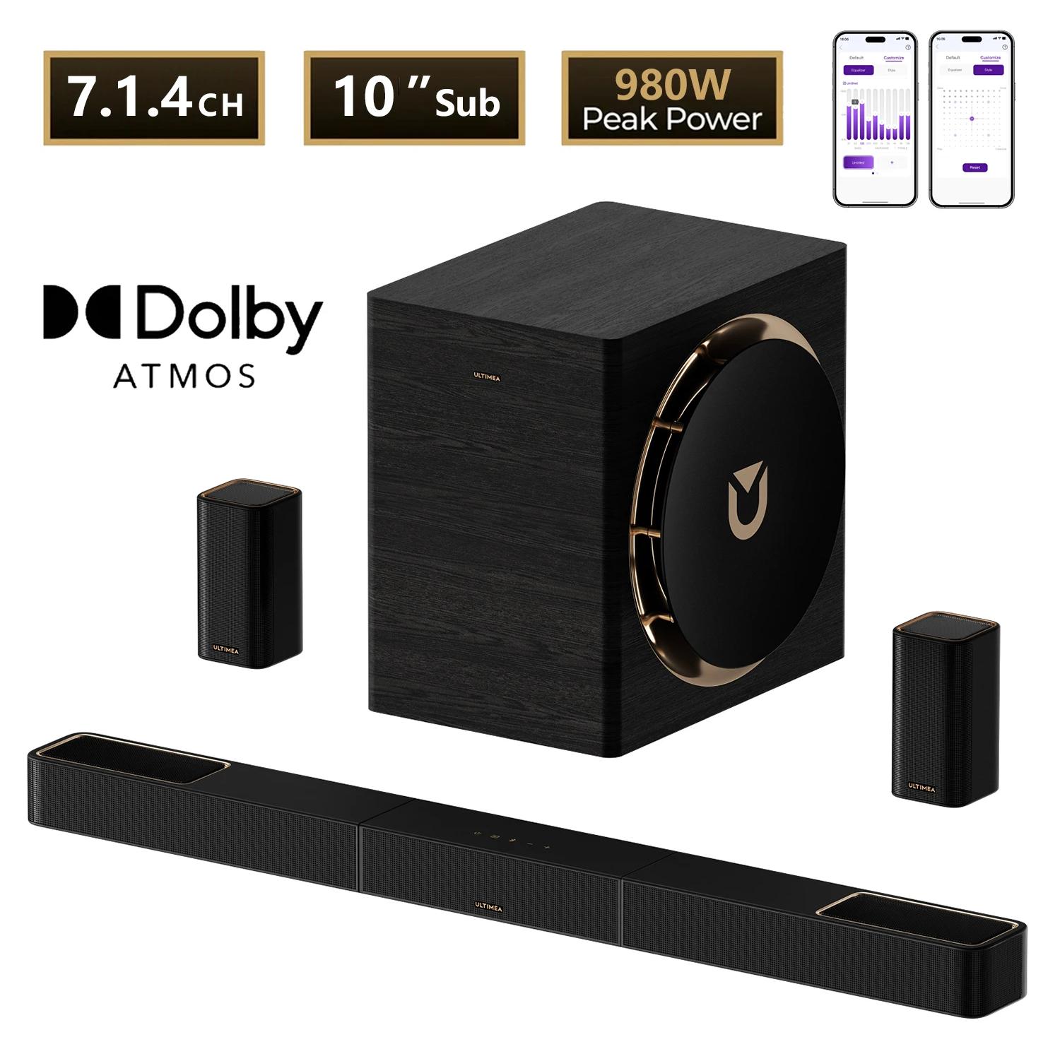 Soundbar für Heimkino - Skywave-Serie - 980 W - Dolby Atmos - Kabelloser Subwoofer - Kabellose Rücklautsprecher - HDMI eARC - Bluetooth 5.4