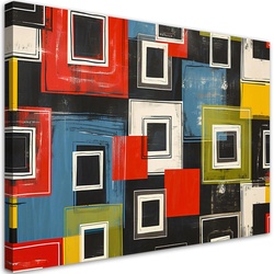 LEINWANDBILD Bunte Retro Abstraktion 90x60cm