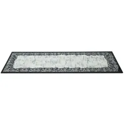 byRoom Spiegel mit Flower Print, 60 x 180cm, schwarz