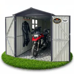 Albatros Premium Motorradgarage – verzinktes Metall in Anthrazit (RAL 7016)   169x296x191cm   Motorrad Unterstellplatz   wetterfest