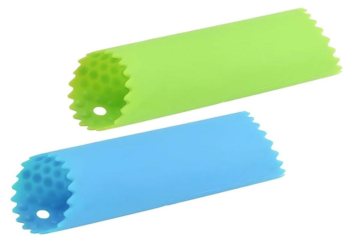Dripio Set van 2 siliconen knoflookschillers, geurloos, groen en blauw
