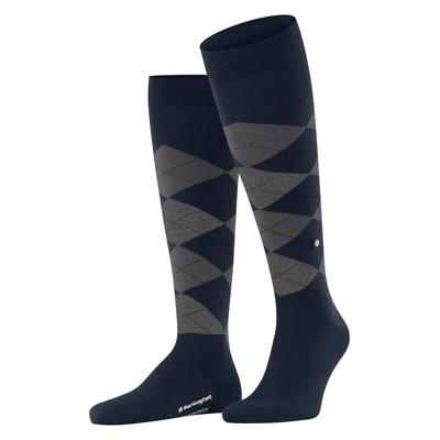 Kniestrümpfe BURLINGTON "Edinburgh", Herren, Gr. 40-46, 6123, marine, Materialmix, Argyle-Muster, Socken Kniestrümpfe, Einheitsgröße 40-46, wärmende Wollmischung, Argyle-Muster