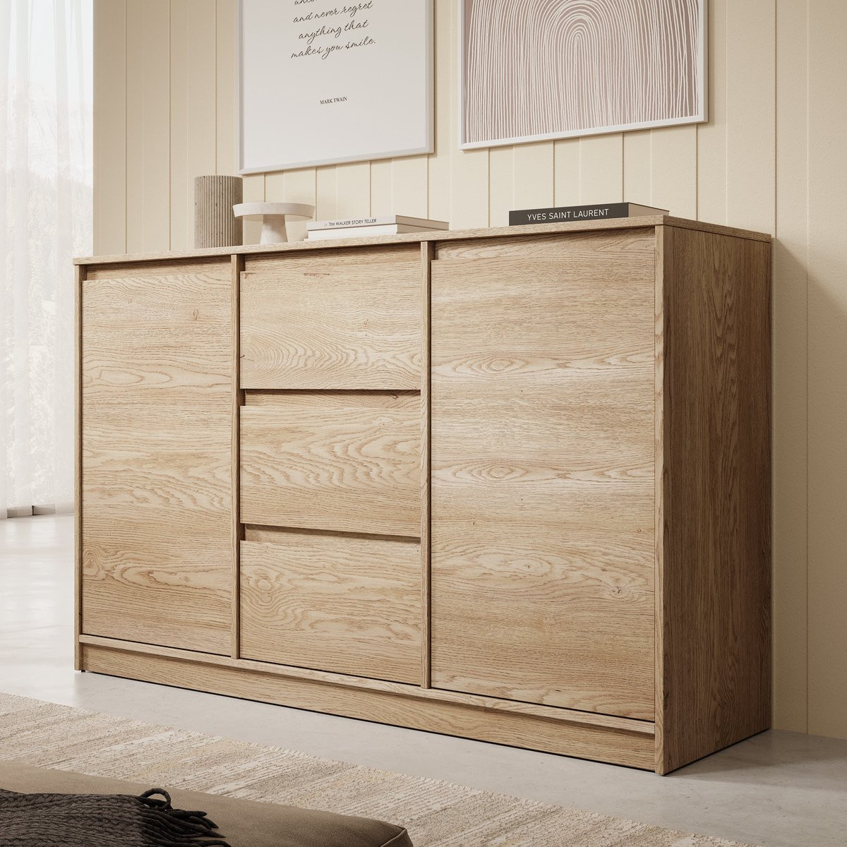 Meubella Dressoir Cuarto Eiken Breedte: 138 cm