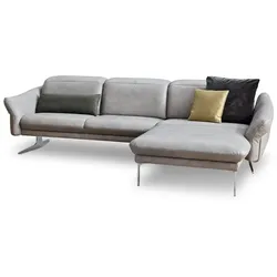 himolla Ecksofa Chieming Leder Grau