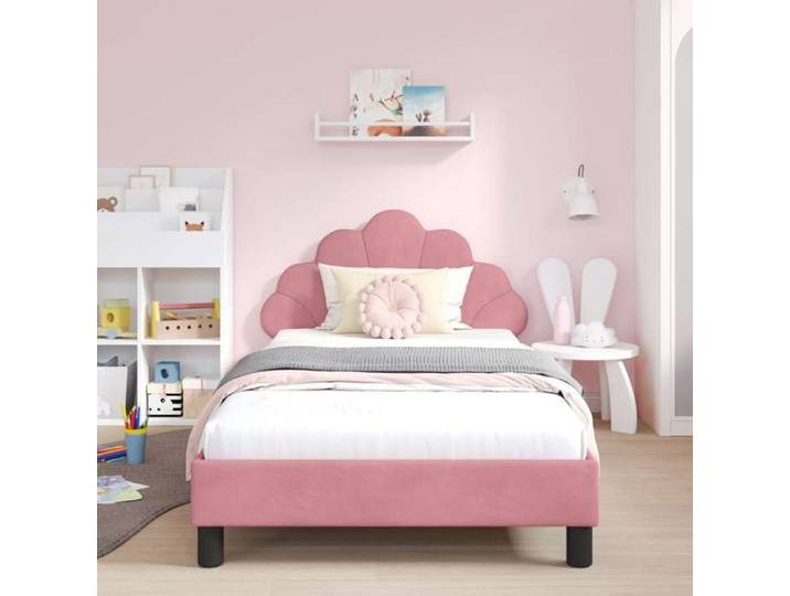 BEAU Lit simple，Lit adulte - Cadre de lit pour enfants - avec tête de lit - Rose - 90x190 cm - 1 place[41673]