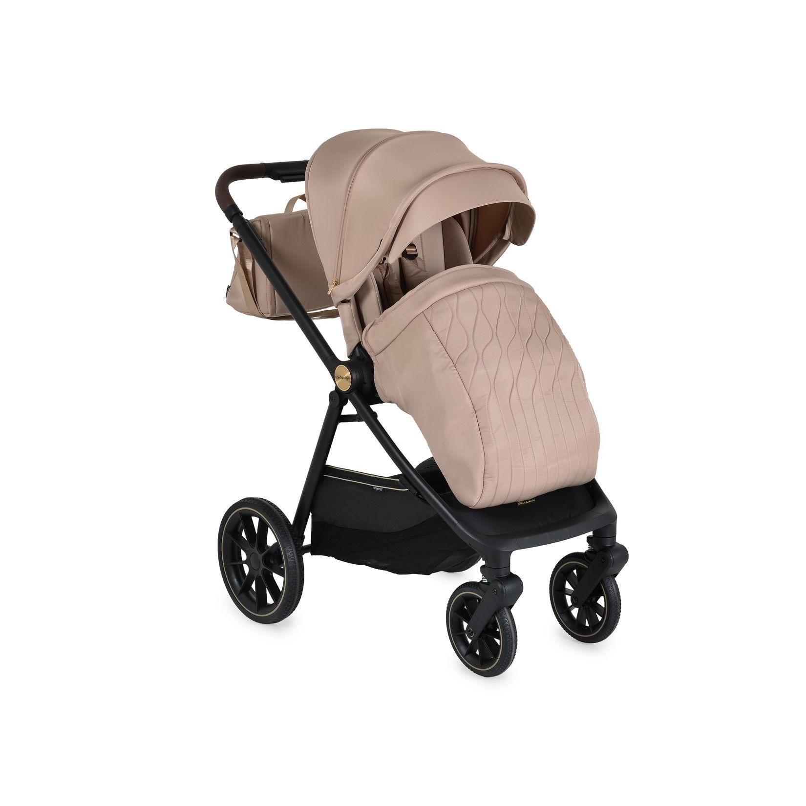 Cangaroo Kombikinderwagen Celebrity 2 in 1 Stoßdämpfer PU-Rollen Wickeltasche beige