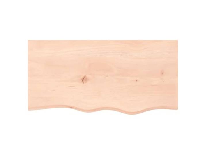 KTHLBRH Tischplatte Eiche massiv 80 x 40 x (2-6) cm unbehandelt Natürlicher lebender Rand, handgefertigt, raue Oberfläche, geeignet für Ersatztisch