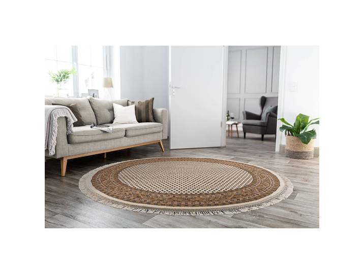 Tapis en laine Chandi Mir rond Marron/Marron Ø 150cm Laine