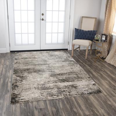 NAVATEXTURA Graystone Contemporary Gray Polyester Area Rug