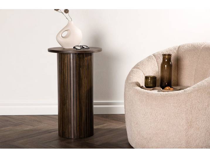 Beistelltisch Nala – modernes Design mit Rippendetails - Mokka - Luxusbetten24