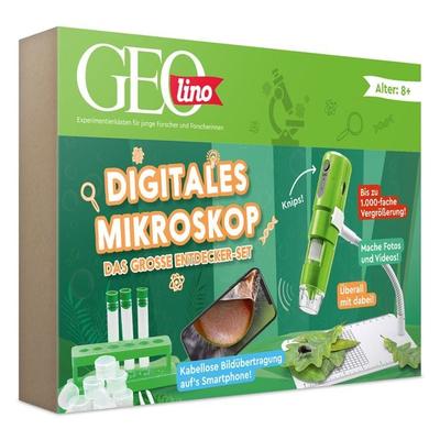 FRANZIS 67184 - GEOLINO Digitales Mikroskop, das große Entdecker-Set mit Experimentierideen für drinnen und draußen für Kinder ab 8 Jahren, inkl.