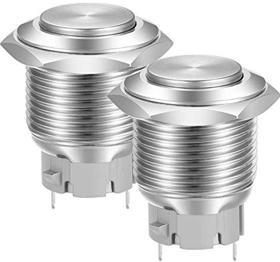 Waterdichte RVS Drukknop Schakelaar met ON/OFF Vergrendeling en Solder Pin Aansluitingen, 19mm