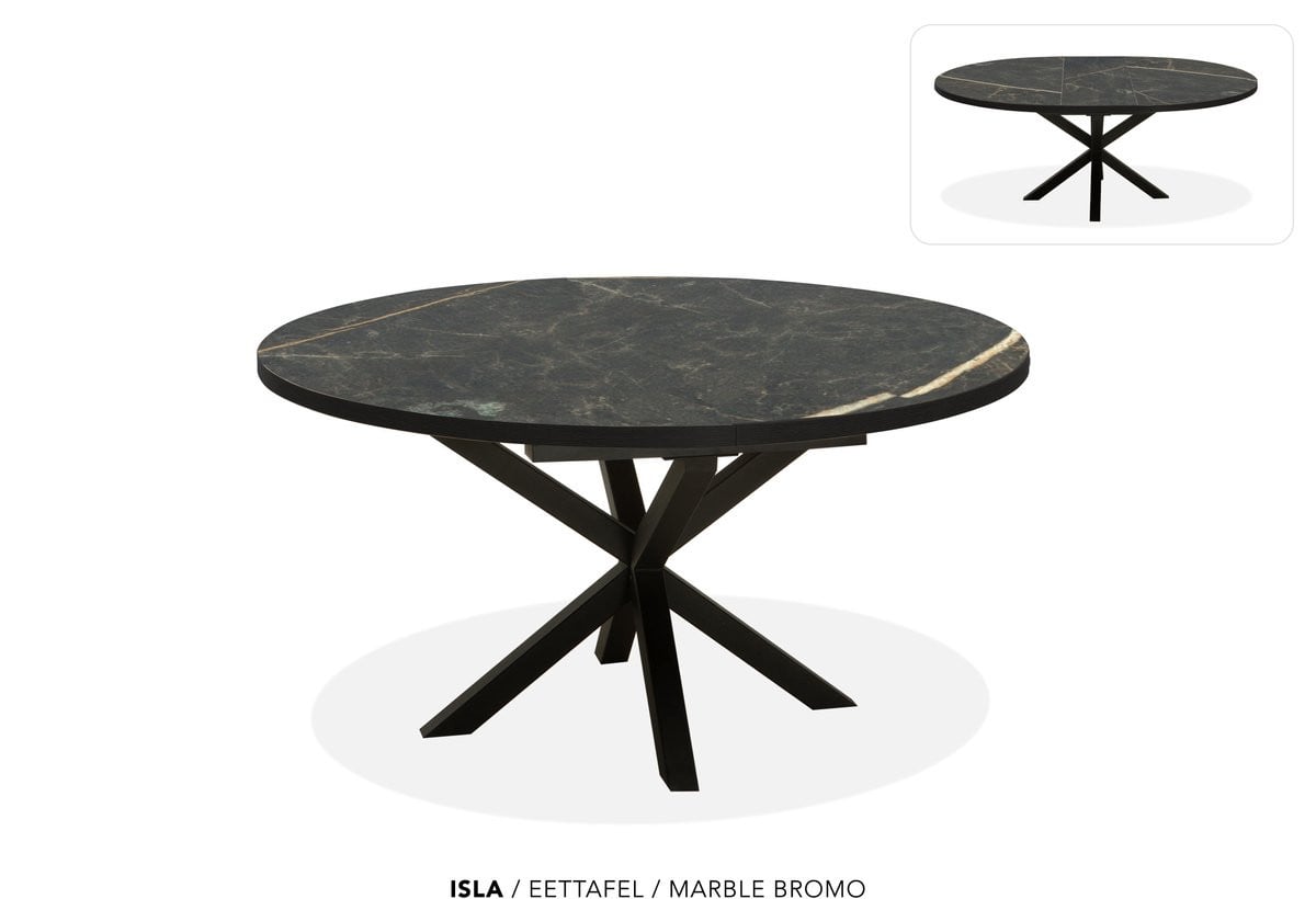 Maxfurn Ronde uitschuifbare tafel Marble Bromo