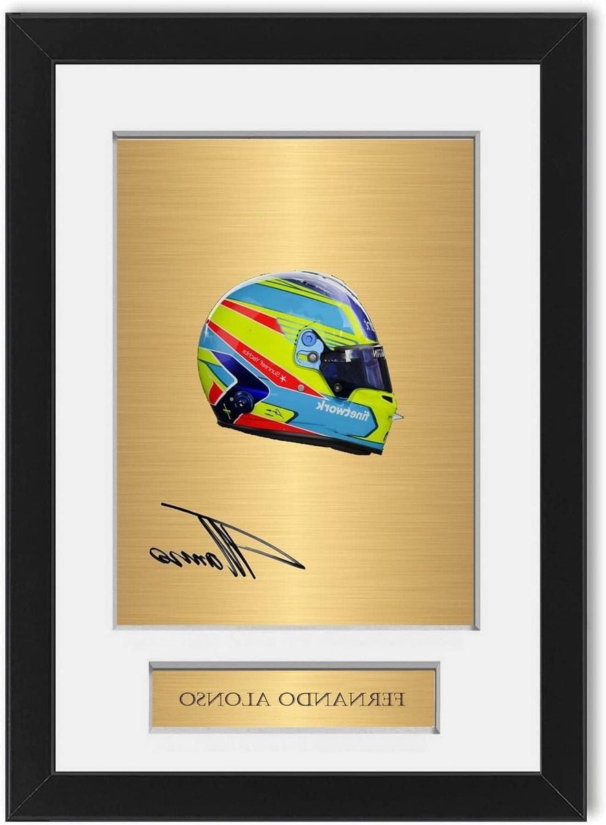 Helm Foto Display met Ondertekende Foto A4 Formaat Wit