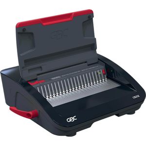 GBC 4410064 Bindegerät CombBind CB25E, A4, elektrisch, Plastikbindegerät, 21 Ringe, bindet 390 Blatt