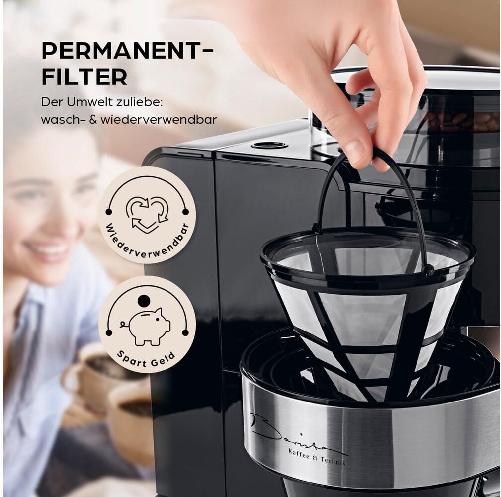 BARISTA Filterkaffeemaschine "16476", schwarz, 10, Kaffeemaschinen, Filterkaffeemaschine schwarz 10