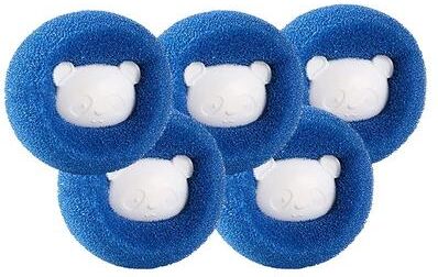PetsAreLife Reusable Pet Hair Remover Ball For Washing Machine, Cat Fur Lint Catcher, Wool Sticker blue 5pcs