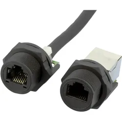 W+P Products W & P Products RJ-45 Buchsen mit Schraubverriegelung zur Gehäusemontage, Cat 5e, Elektronikkabel + Stecker, Schwarz