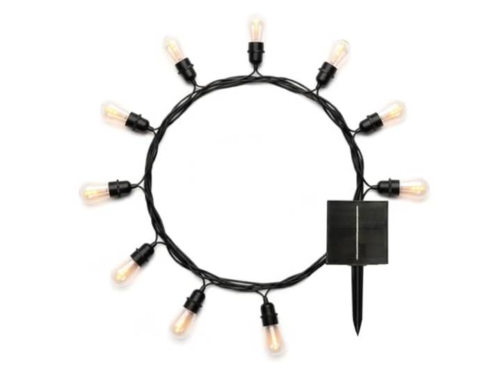 Guirlande lumineuse solaire raccordable 10 ampoules LED blanc chaud effet flamme FLAME STRING LIGHT 8m