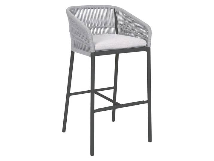 Stern Barsessel Jella Aluminium anthrazit Kordel Stone Kissenset