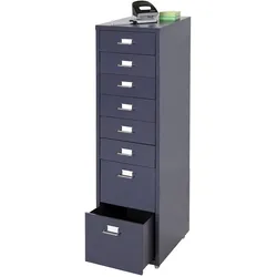 Rollcontainer Preston T851, Schubladenschrank Stahlschrank, 110x28x41cm 8 Schubladen ~ dunkelgrau
