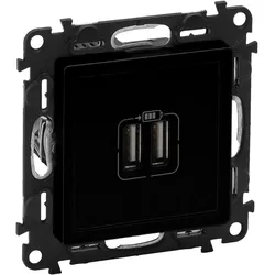 Legrand 756312 Valena Life 2xUSB Typ A Ladedose 2400mA Farbe: Schwarz
