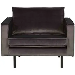 Sessel Rodeo Samt, modernes Design, anthrazit, komfortabel gepolstert für Dein Wohnzimmer