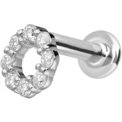 14 Karat Gold Labret mit Innengewinde MOISSANIT-KREIS