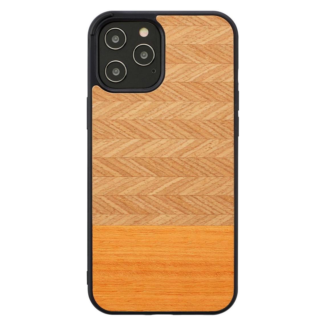 Man&Wood case for iPhone 12/12 Pro herringbone arancia black (Apple iPhone 12, Apple iPhone 12 Pro) (1000001434)