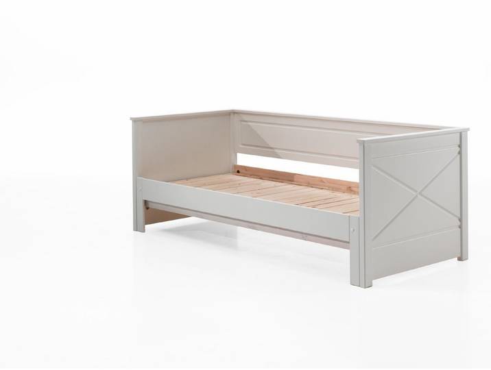 58 aufm Kessel Bettgestell Funktionsbett Kati 209x100x80 Ausziehbett Gästebett Massivholz+MDF (inkl. Versand, Lieferung bis Verwendungsstelle), Liegefläche 90 x 200, ausziehbar auf 180 x 200, dekorative Fräsungen