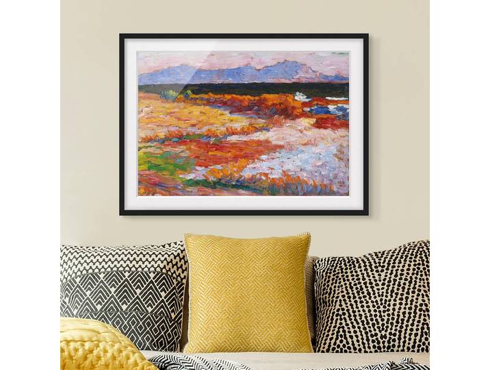 Bild Alexej von Jawlensky Mittelmeer II Papier Rahmen: Echtholz, furniert: Kiefer Multicolor 70 x 50cm
