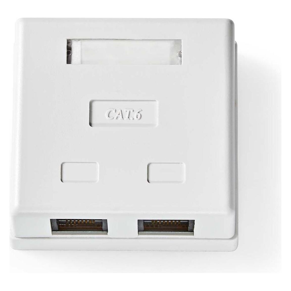 Nedis Netzwerk-Wanddose - An der Wand - 2-Port Port(s) - UTP CAT6 - Gerade - Buchse - Vergoldet - PV (CCGB89110WT)