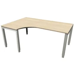 fm Büromöbel Winkelschreibtisch links »Oldenburg« 180 breit 65-85 cm hoch braun, 180x85x80 cm