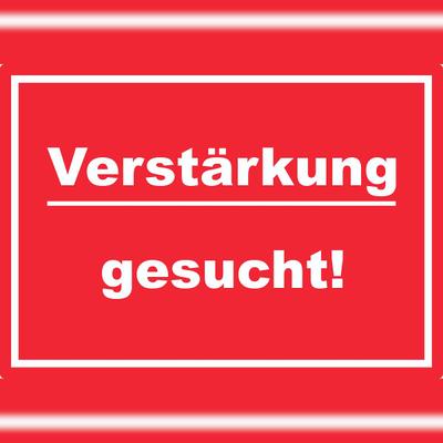 HB-Druck Verstärkung gesucht Aufkleber mit Text AushängeAufkleber rot-weiss A6 (105x148mm)