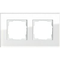 Abdeckrahmen zweifach aus Glas, glänzende Oberfläche, System 55 Esprit, Typ 021212 weiß (glänzend), Retail