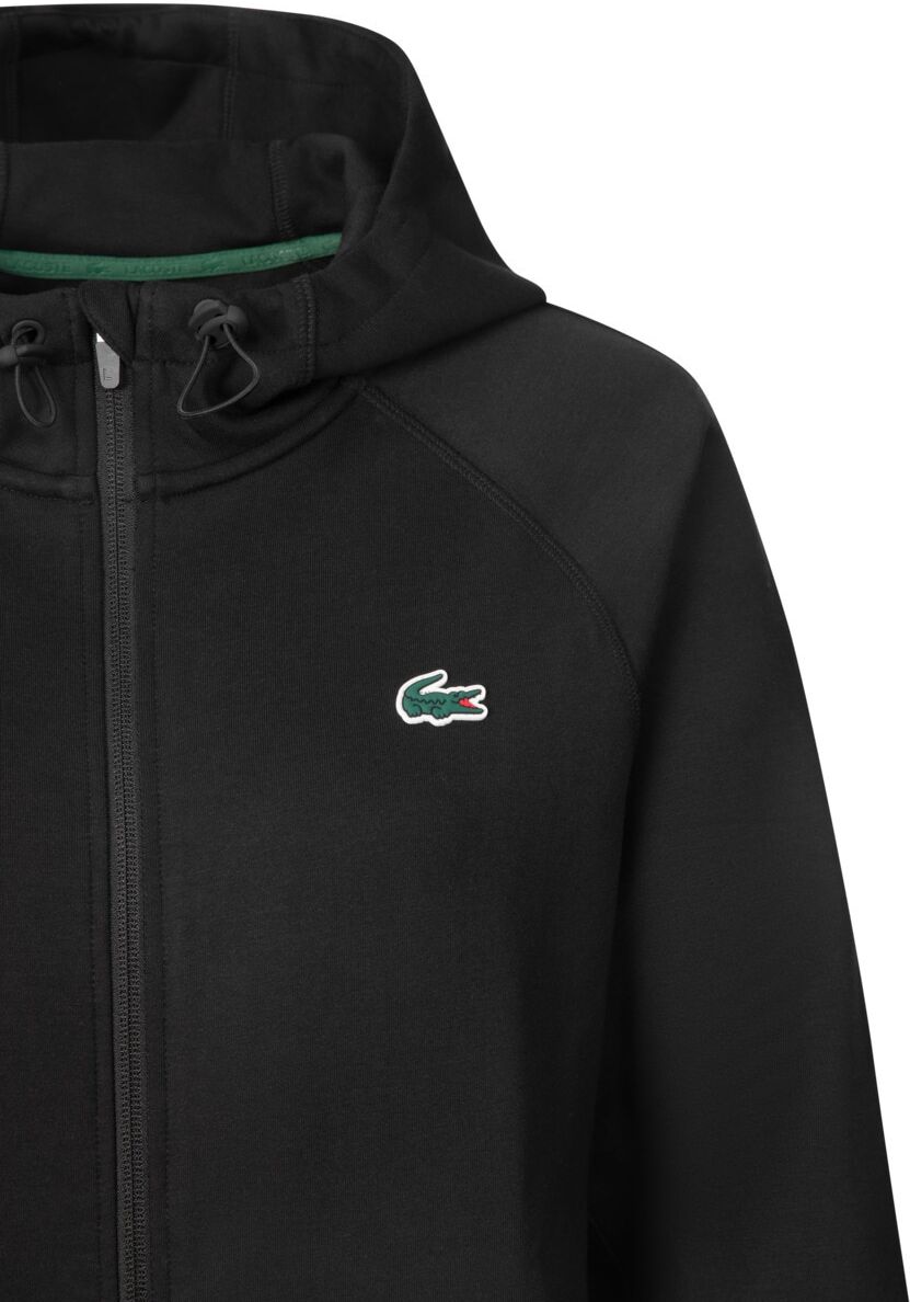 Sweatjacke LACOSTE "Lacoste SH0152 Sweatjacke Damen Bekleidung", Damen, Gr. L, schwarz, 71% Polyester, 25% Baumwolle, 4% Elasthan, Sweatjacken Sweatjacke