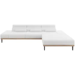 ELEKTRISCHES ECKSOFA Rechts MONA 316x205x85 Weiß Bouclé
