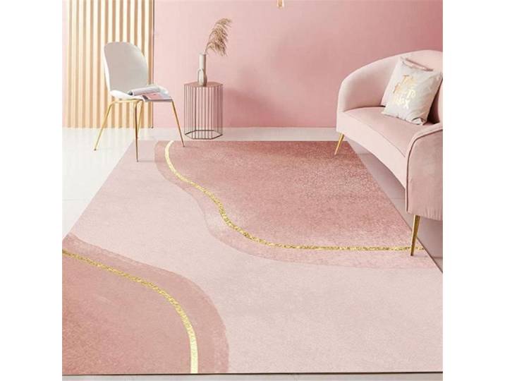 Tapis de Salon - Rectangle - Rose - Moderne - 120x160cm