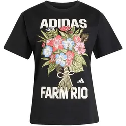 ADIDAS Damen Shirt x FARM RIO GRAFIK, Größe M in Schwarz Schwarz